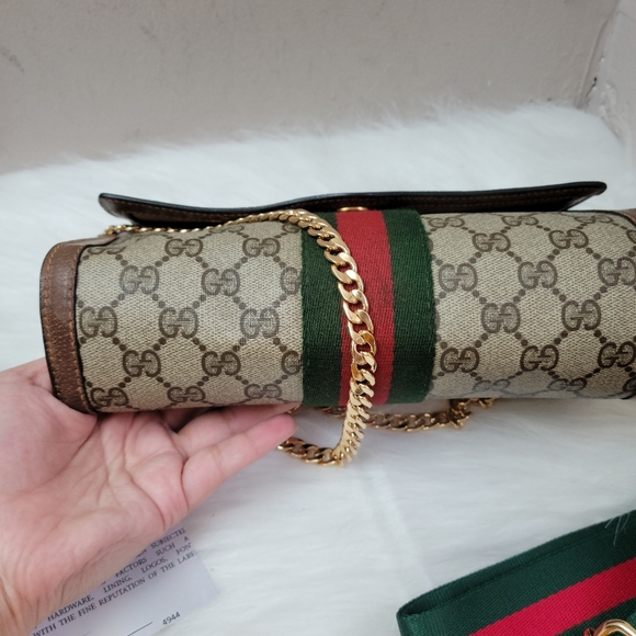 100% Authentic Gucci web sherry line clutch Bag - Picture 8 of 14